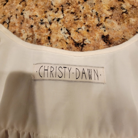 Christy Dawn White Gauzy Crepe Embroidered Maxi Dress Women's Size Small - Picture 10 of 10